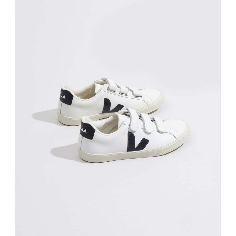 Men's Veja 3-LOCK LEATHER Sneakers White/Black | ZA 300NWY